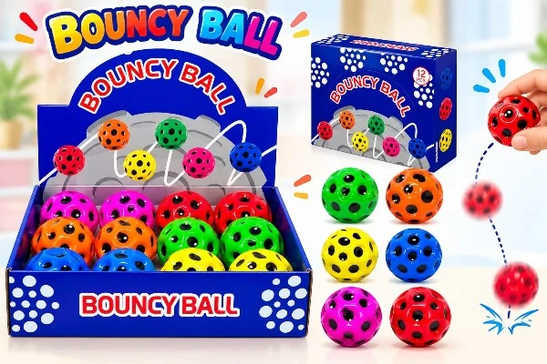 Colorful Bouncy Ball Toy Display Moon Bouncy Ball