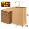 Kraft Paper Bags_ 25-Piece Set & Dimensions Paper Bag (Brown) - (12 * 6.75 * 16)