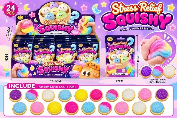 Pastel Stress Relief Squishy Set Advertisement 24 Pcs Stress Relief Squeezy